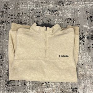 Mens Beige Columbia Half Zip Sweater. Size XXL